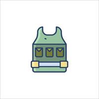 A green vest with a gun on it vector