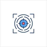 A blue and red circle with a target in the center vector