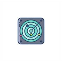 A square icon with a target on it vector