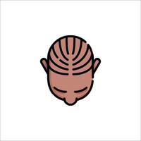 A man's head with braids on it vector