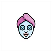 A cartoon character with a towel on his head vector