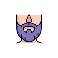 A man with a beard and mustache icon vector