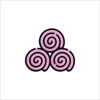 A pink spiral on a white background vector