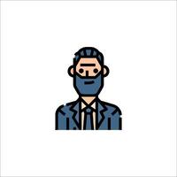 A man with a beard and tie on his face vector