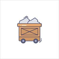 A dump truck with a pile of rocks in it vector