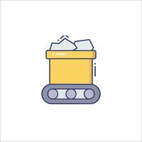 A yellow bucket with ice in it vector