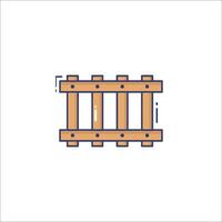 A wooden fence icon on a white background vector