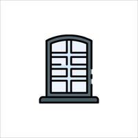 A window with a door on it vector
