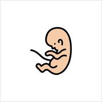 A baby in the womb with a tablet vector