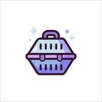 A blue and purple icon of a basket with a handle vector