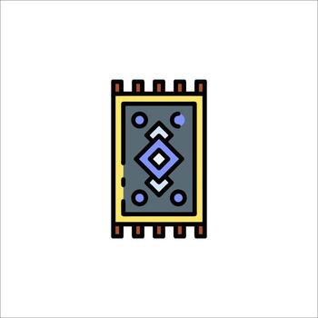 A small square with a geometric pattern on it vector