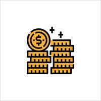 A stack of coins and a dollar sign vector