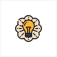 An idea light bulb icon on a white background vector