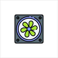 A green flower on a black square vector