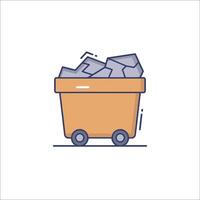 A garbage can with a pile of garbage in it vector