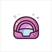 A purple helmet with stars on it vector