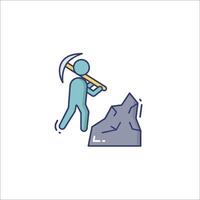 A man is carrying a pickaxe on a rock vector