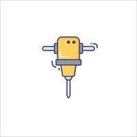 A robot with a drill on top of it vector