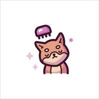 A cartoon cat with a comb on its head vector