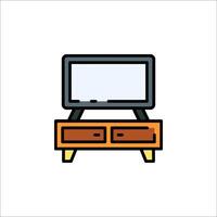Tv stand with drawers icon vector