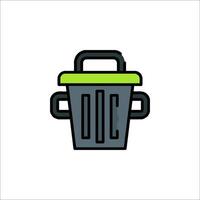 A trash can icon on a white background vector