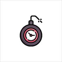 A bomb icon with a clock inside vector
