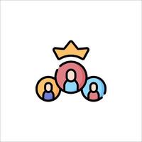 A group of people with a crown on top of them vector