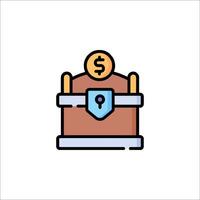 A chest with a dollar sign on it vector