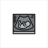 A black and white icon of a baby in a incubator vector
