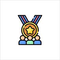 A medal with people on it and a star vector