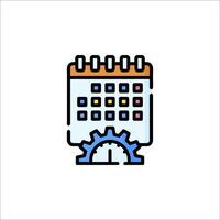 A calendar and clock icon on a white background vector