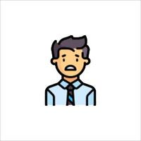 A man in a tie and shirt with an angry expression vector