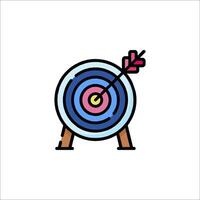 An arrow in the center of a target icon vector