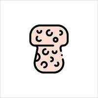 A mushroom icon in a line style vector