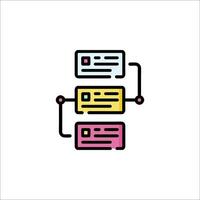 A colorful icon of a stack of paper vector