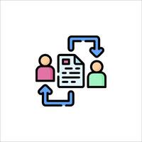 A person is holding a document and another person is holding a paper vector