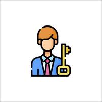 A man with a key in his hand vector