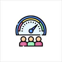 A meter with people in front of it vector