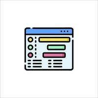 A web page icon with a colorful background vector