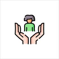 A person holding hands with a person in the middle vector