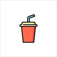 A drink cup with a straw and a straw in it vector