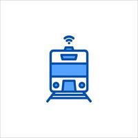 A train icon with a wifi symbol vector