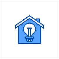 Light bulb icon in the shape of a house vector