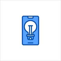 A smartphone with a light bulb icon vector