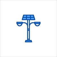 A solar light post with two lights on it vector