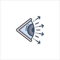 Eye icon with arrows and a triangle vector