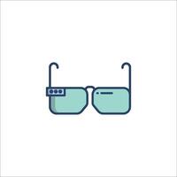 A pair of glasses with a blue light on it vector