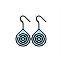 A pair of earrings with a wheel on them vector