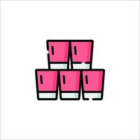 A pink shot glass icon on a white background vector