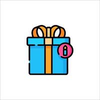 A gift box with a ribbon and a button vector